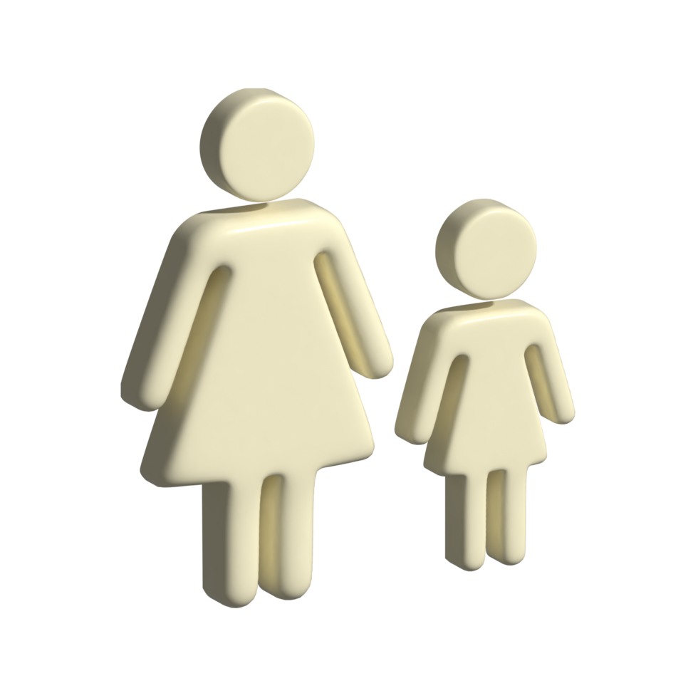 3d icon mom and kid png