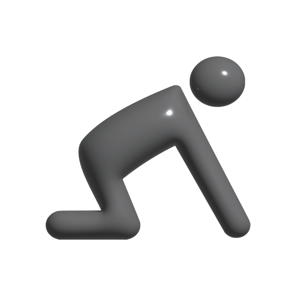 3d icon of people push up png