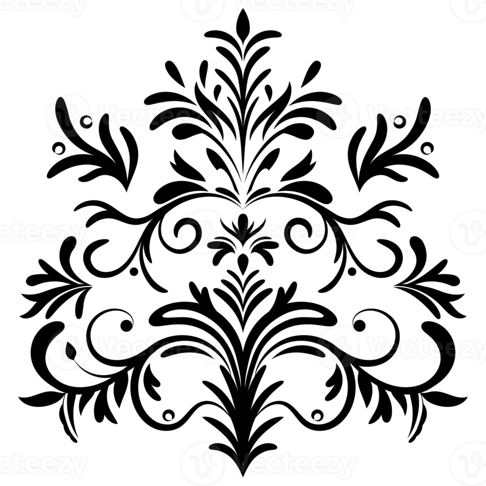 Vintage damask baroque ornament with floral retro antique style