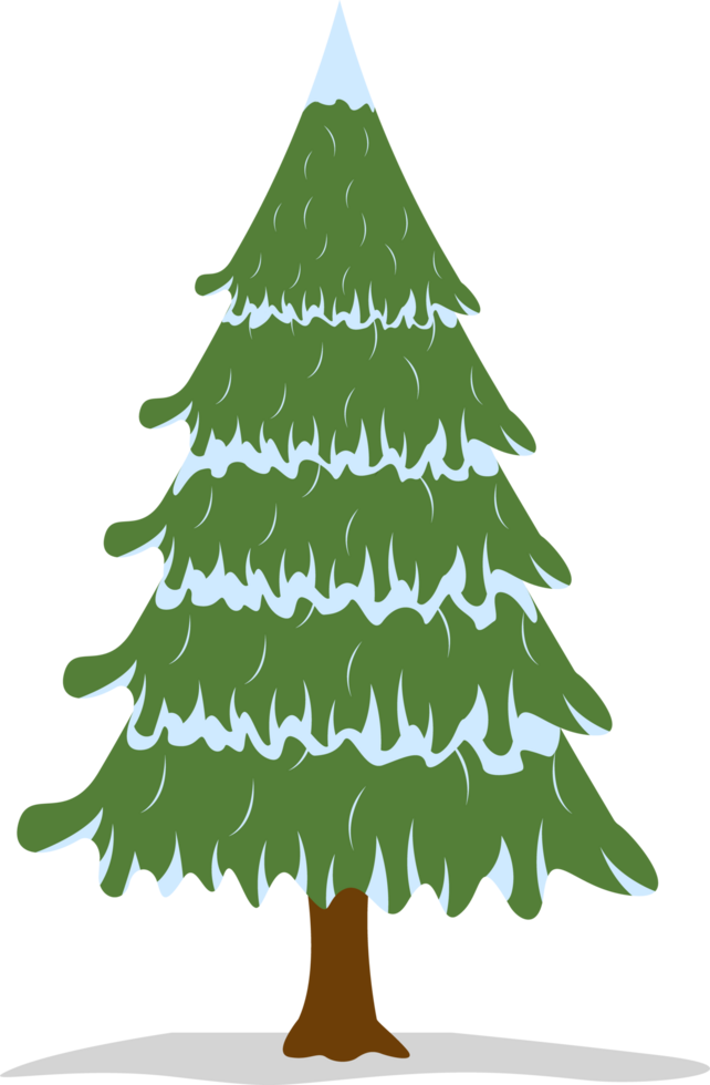 alegre Natal e uma feliz Novo ano árvore Projeto com neve. Novo ano e natal tradicional símbolo árvore com neve. png