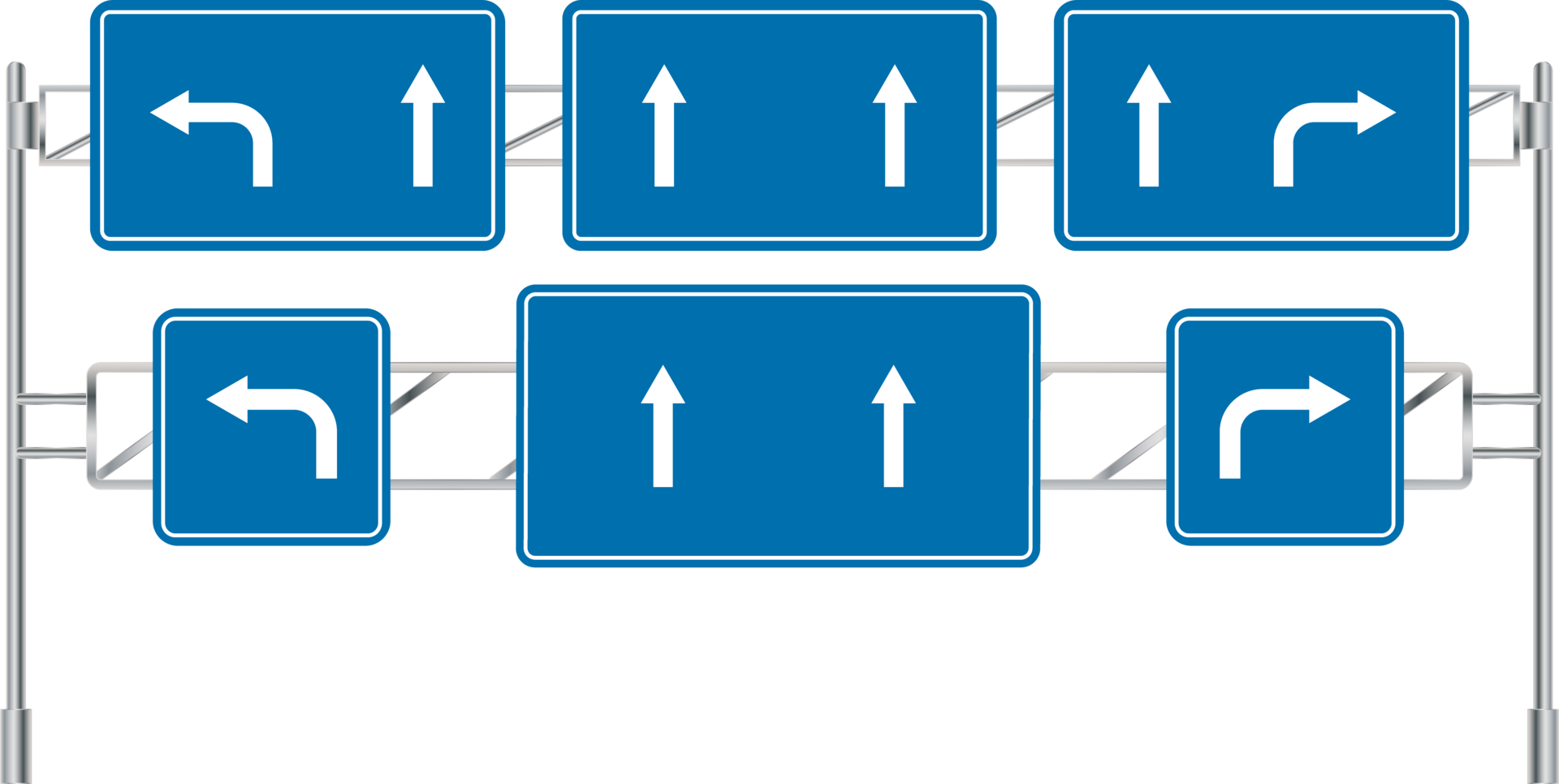 Highway direction billboard. Blue direction sign design for the highway. Blue road sign and road billboard illustration. png
