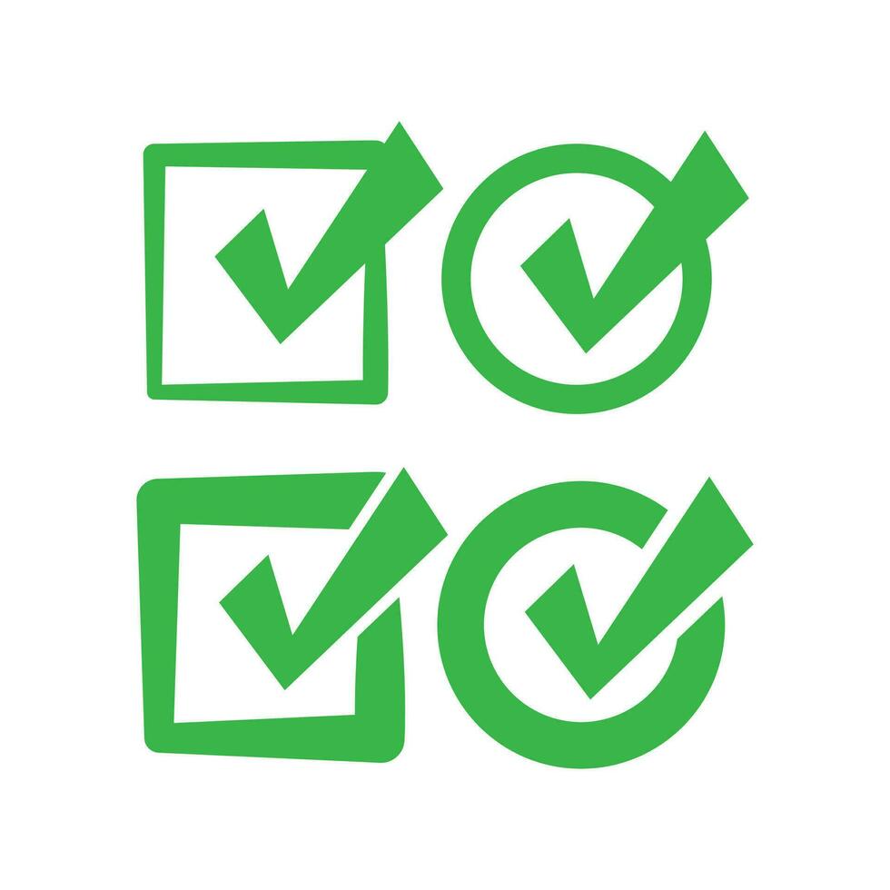 verde marca de verificación vector icono
