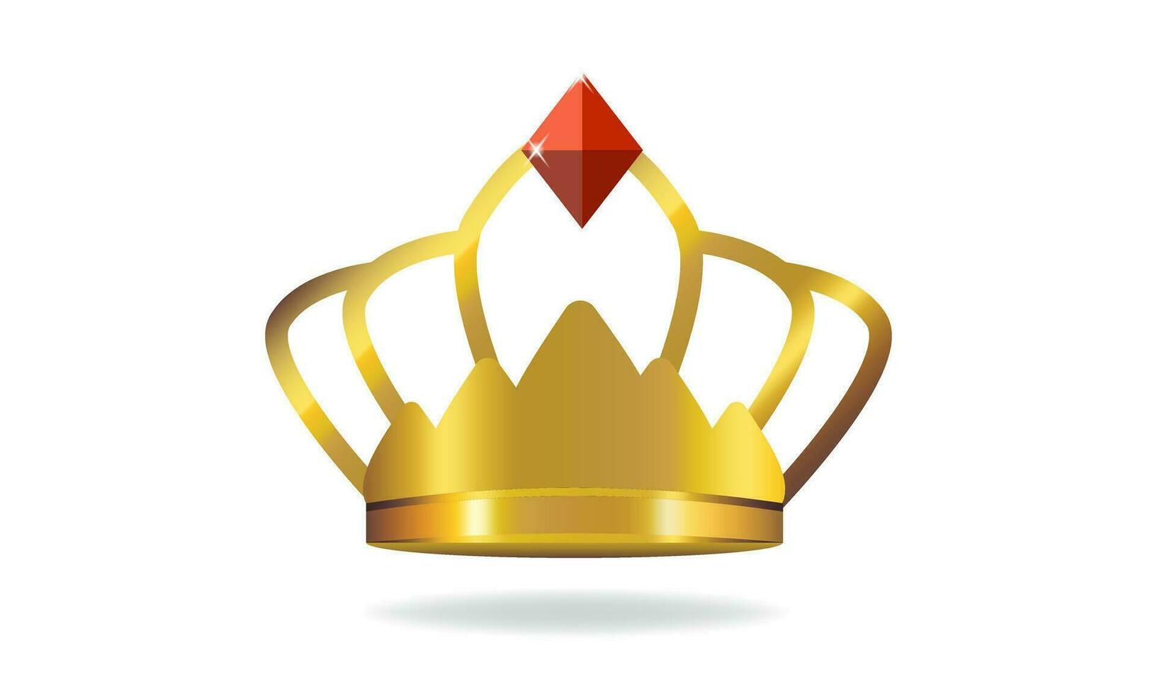 dorado real corona, degradado, 3d vector ilustración