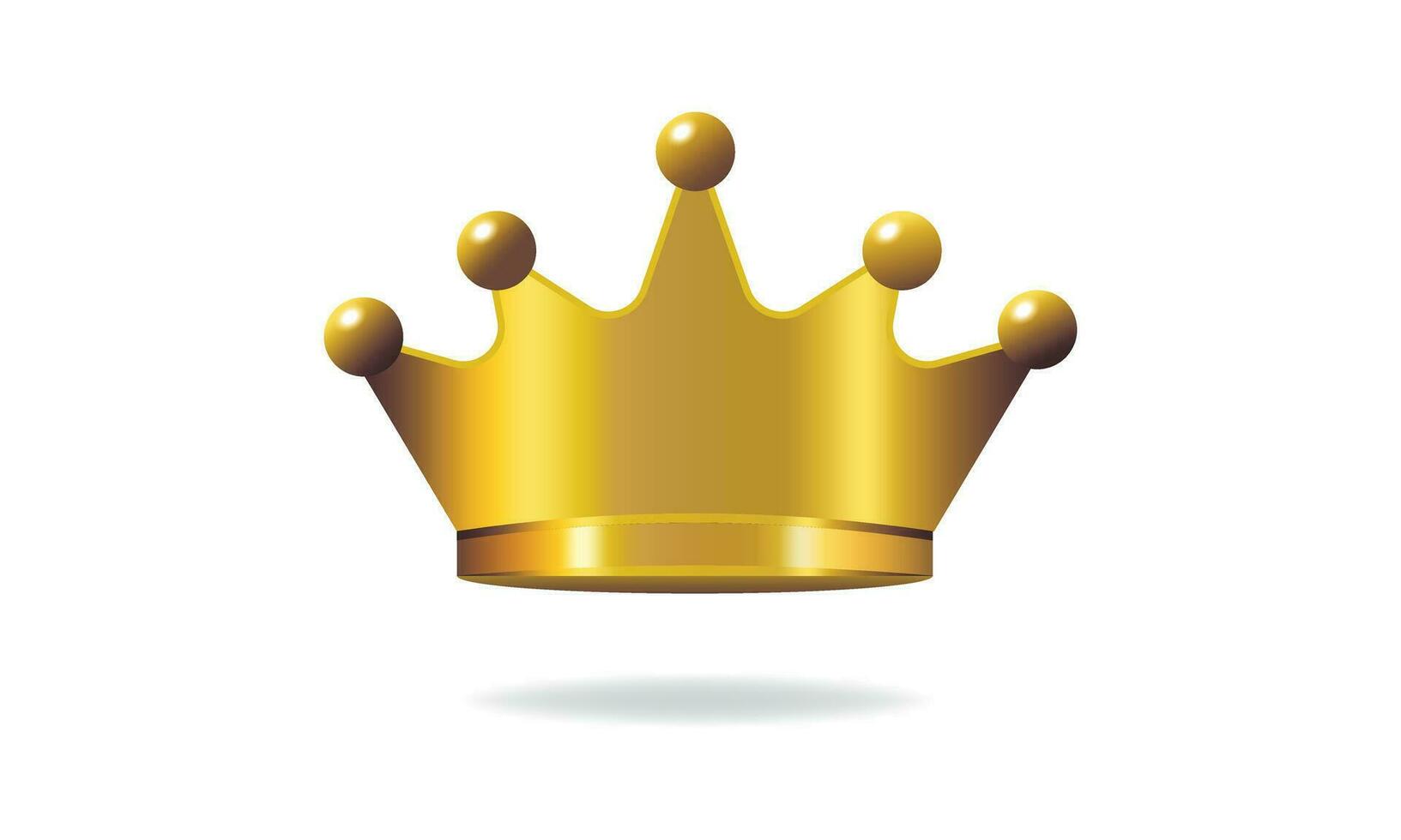 Golden royal crown, gradient, 3d vector illustration