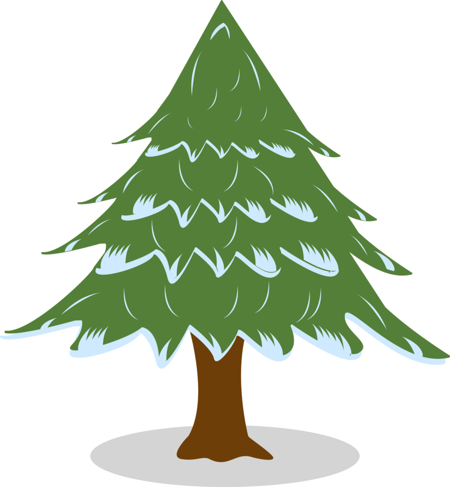 Christmas tree decorated with snow. Xmas traditional symbol tree with snow. Merry Christmas and a happy new year simple tree. png