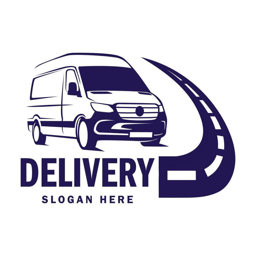 Delivery van logo design template. Delivery services logo template