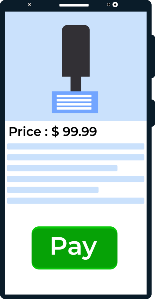 Online product ordering and payment. Online store selling microphones. Electronic shopping with mobile using the internet. png