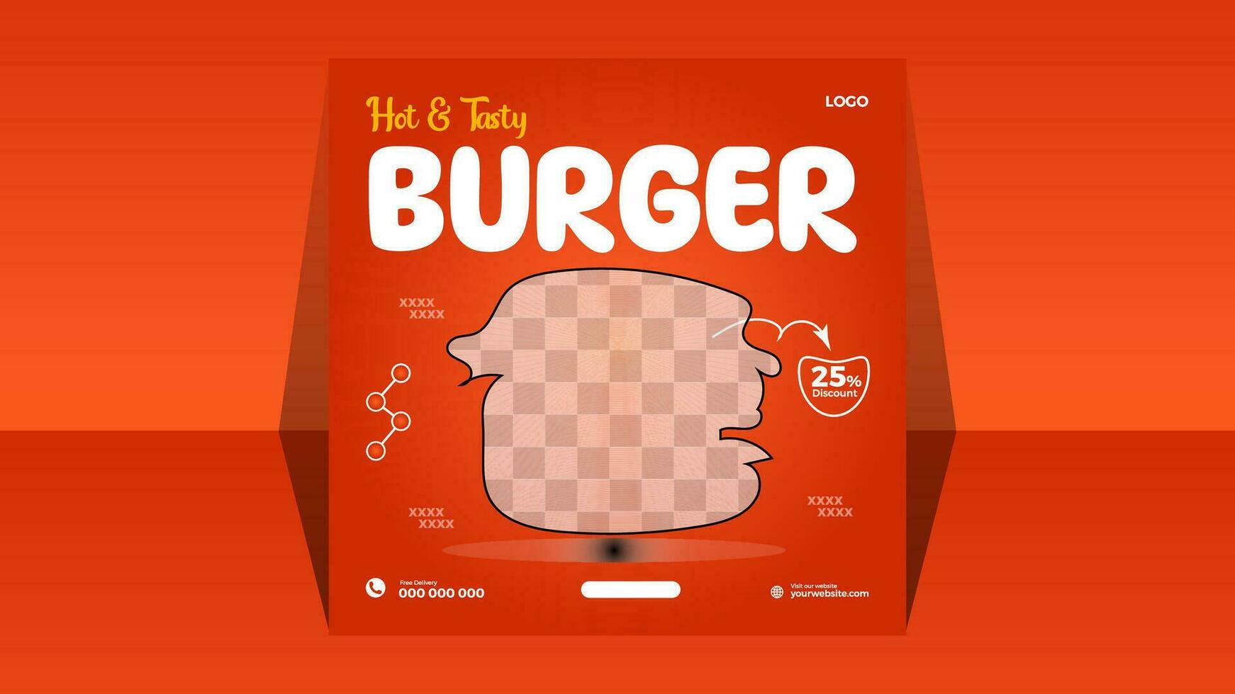 burger Sale Social Media Post Design Template vector