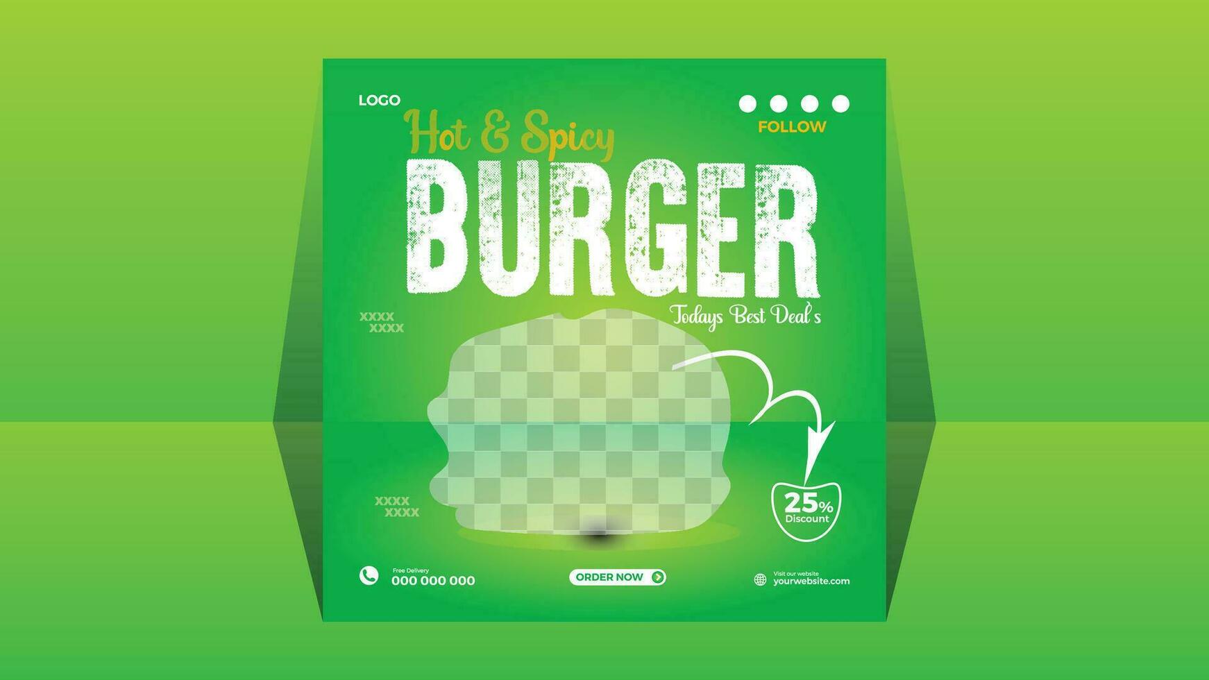 burger Sale Social Media Post For your Business Promotion vector