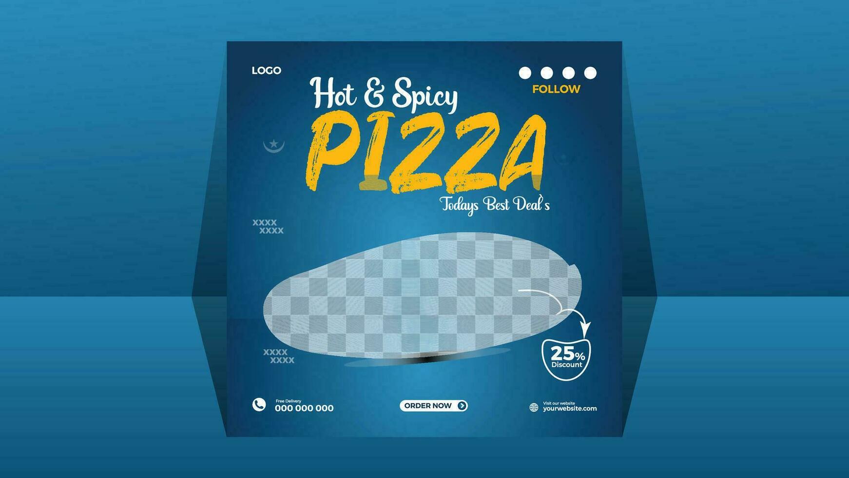 Pizza rebaja social medios de comunicación enviar diseño modelo vector