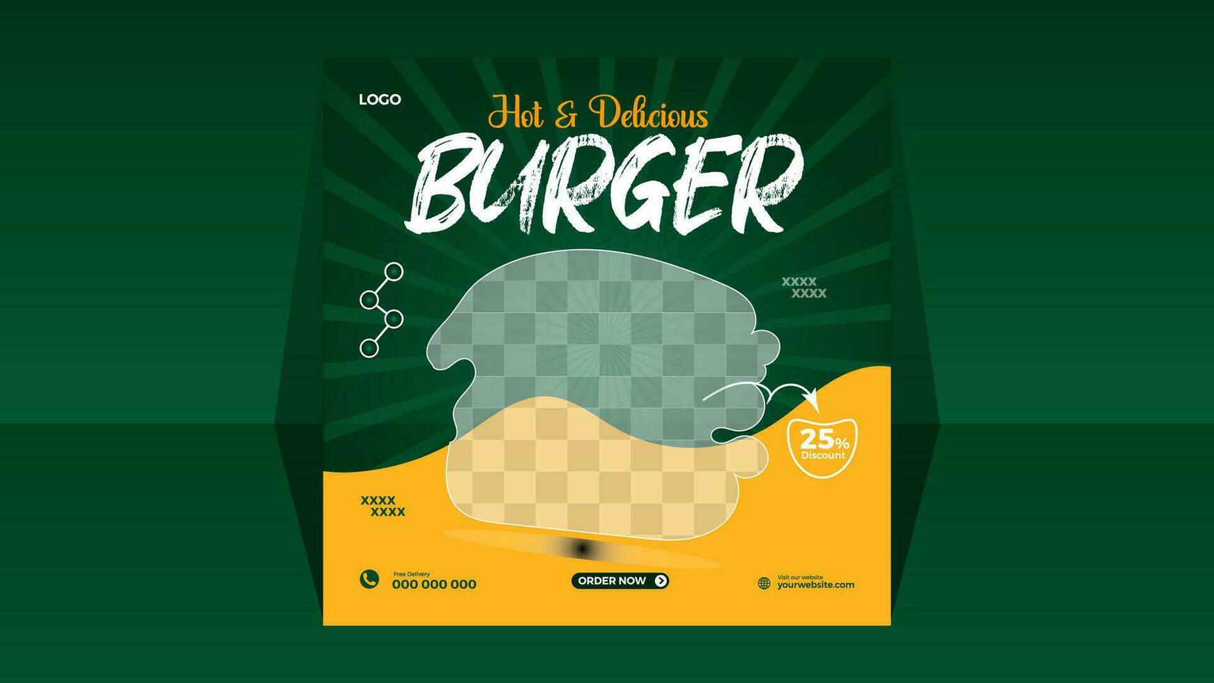 burger Sale Social Media Post Design Template vector