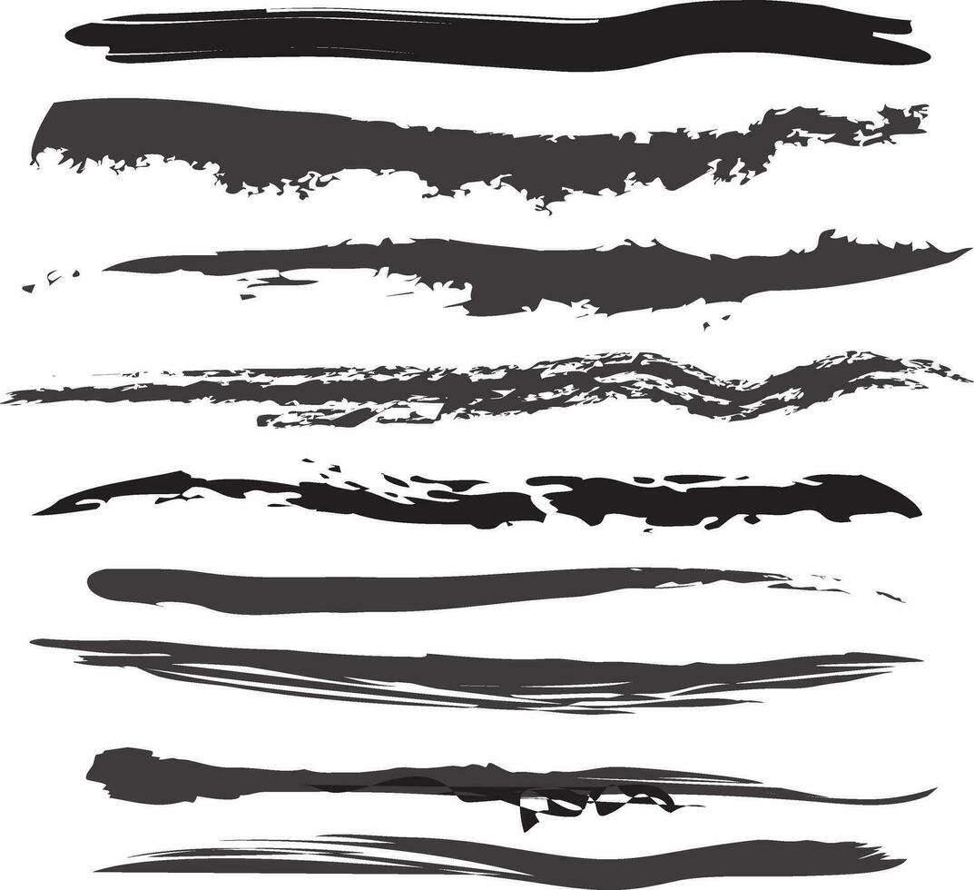 Hand drawn abstract brush strokes. vector