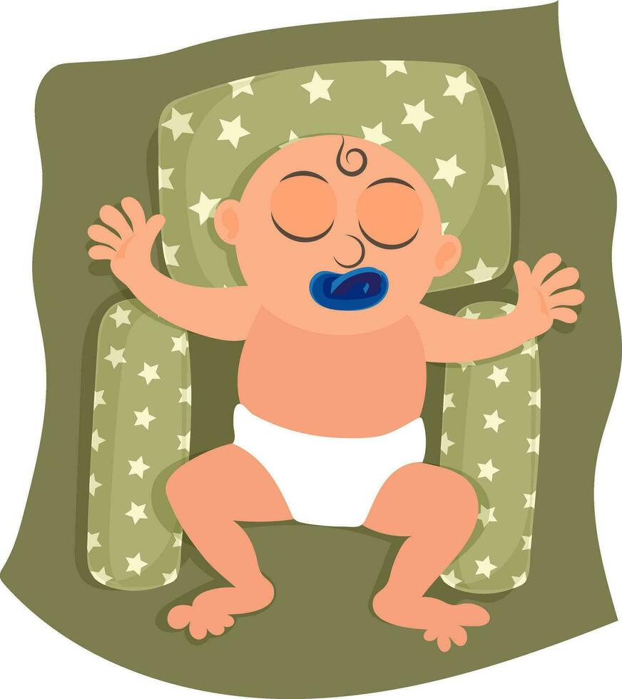 personaje de un dormido bebé. vector