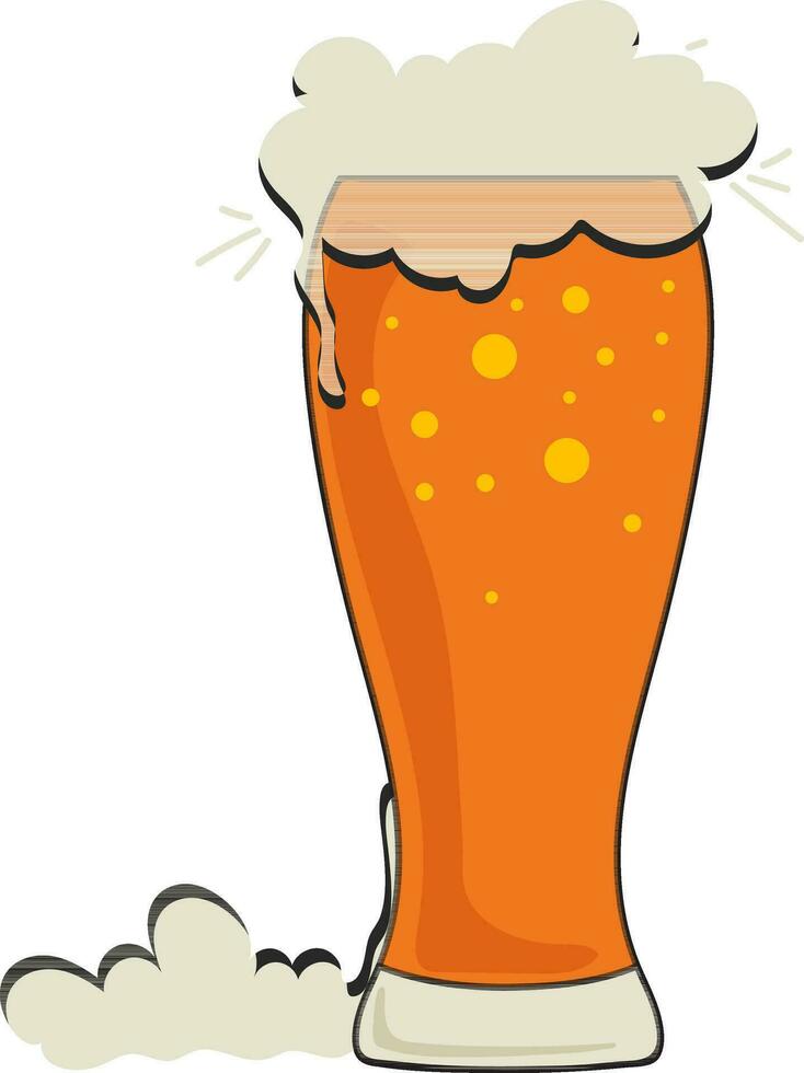 aislado naranja cerveza vaso. vector