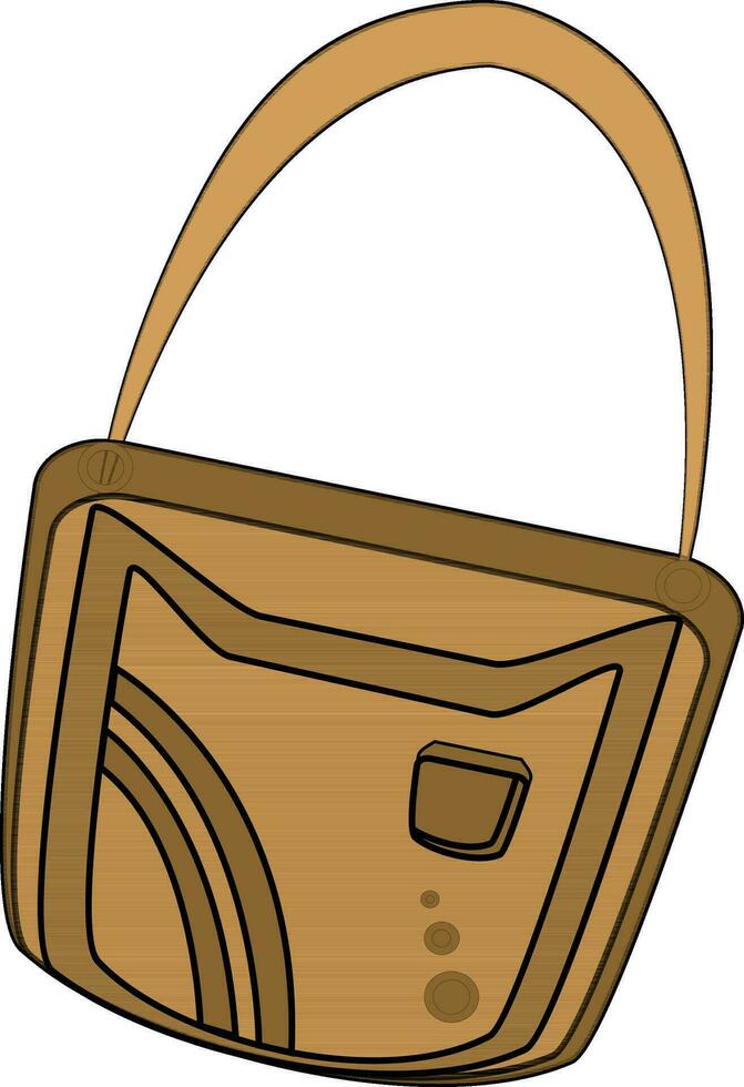 Isolated female handbag in brown color. vector