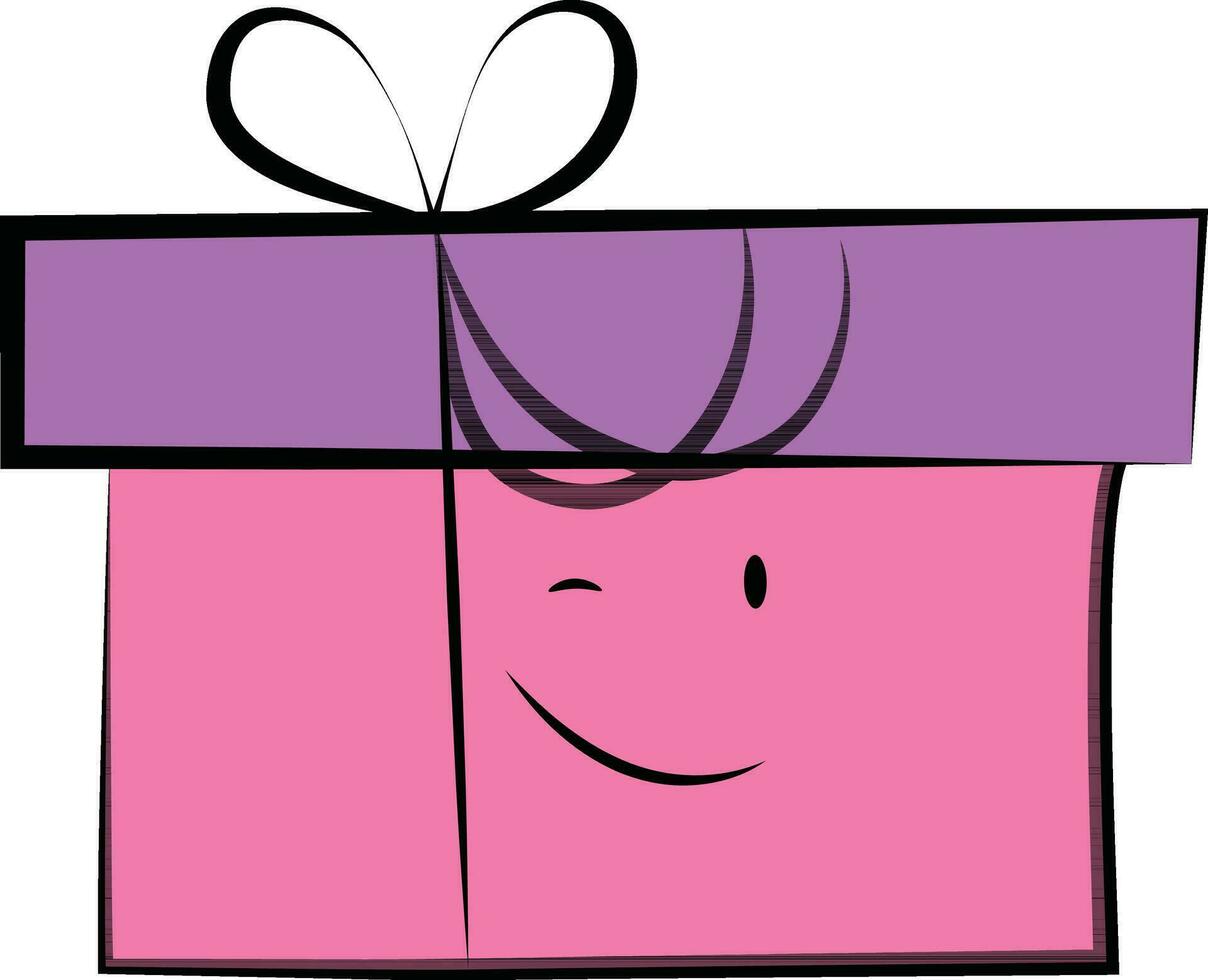 Pink and purple gift box. vector