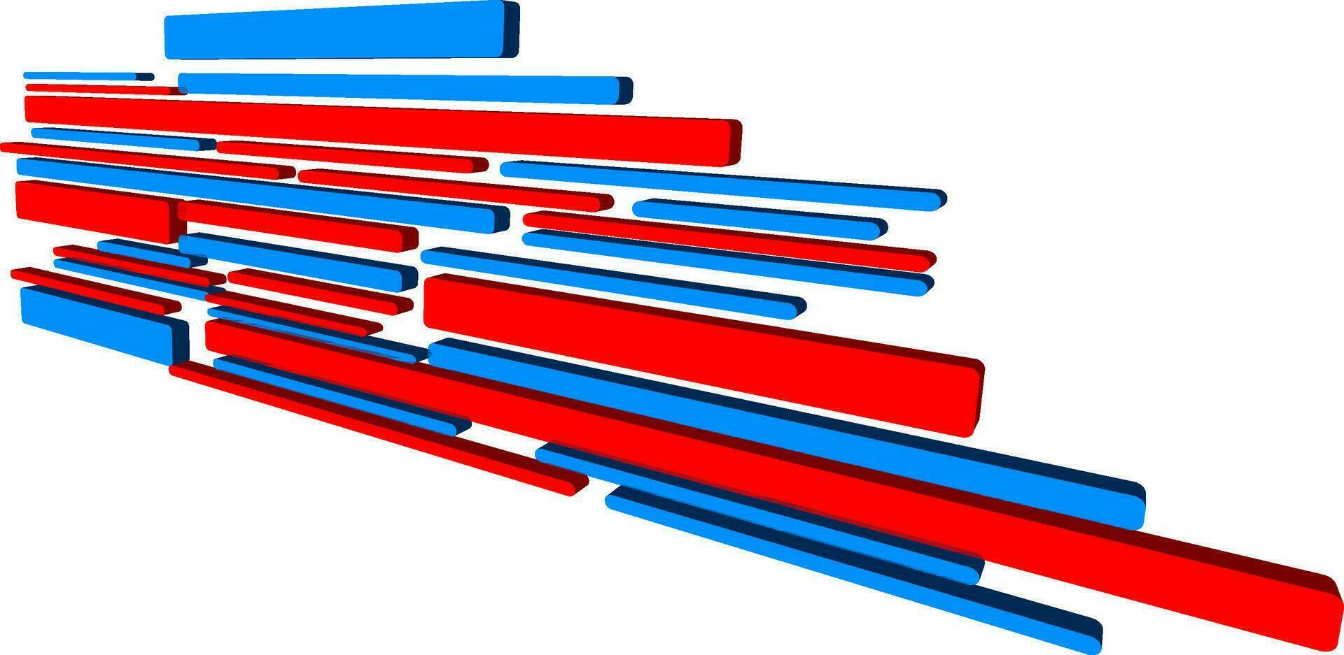 Red and blue abstract stripes element design. vector