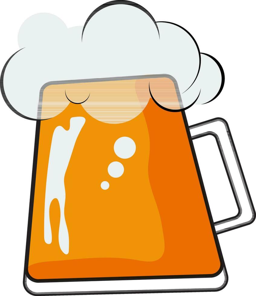 Isolated orange beer mug. vector
