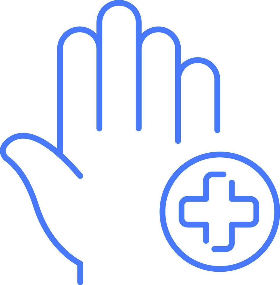 Hand health line icon vector