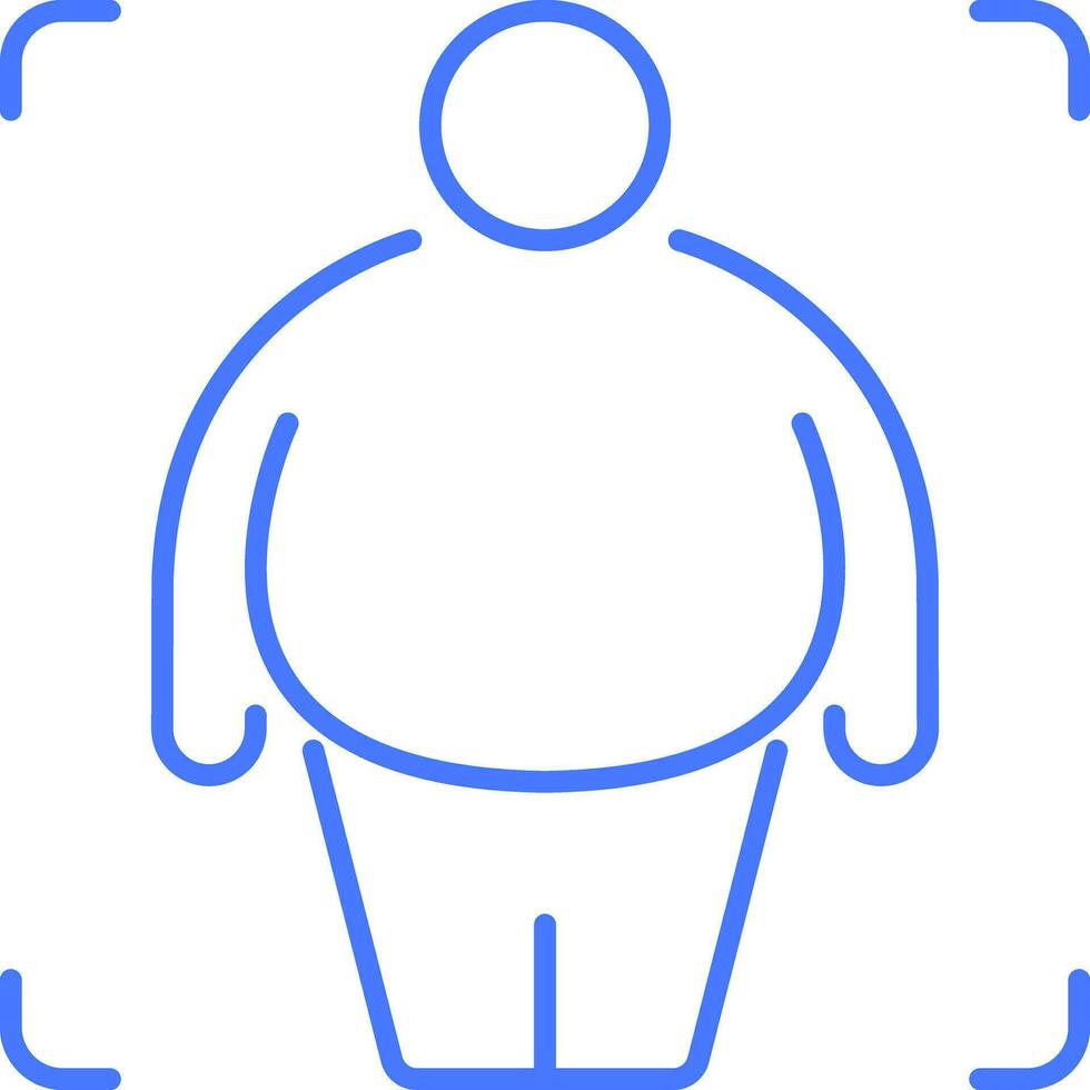Fat man line icon vector