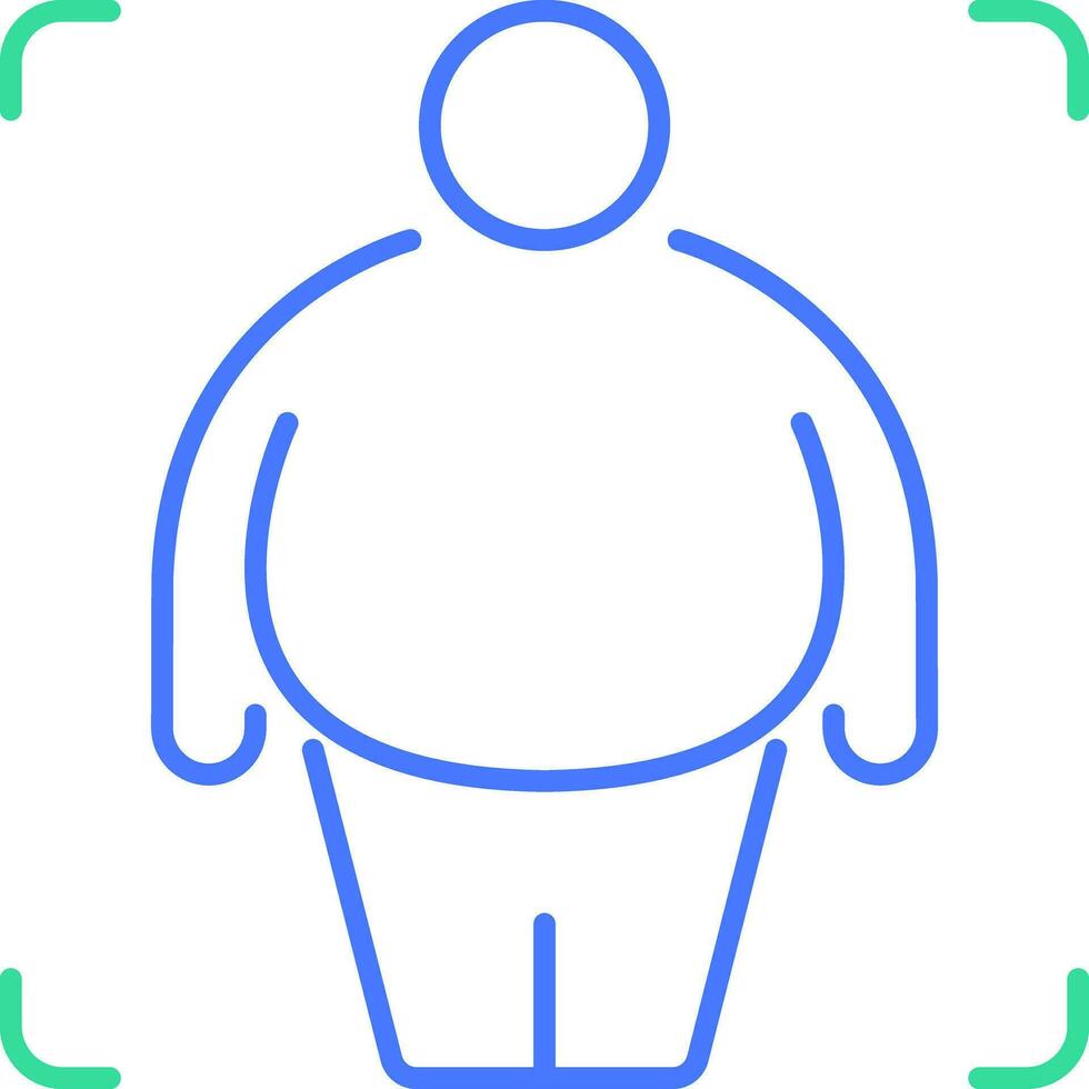 Fat man line icon vector