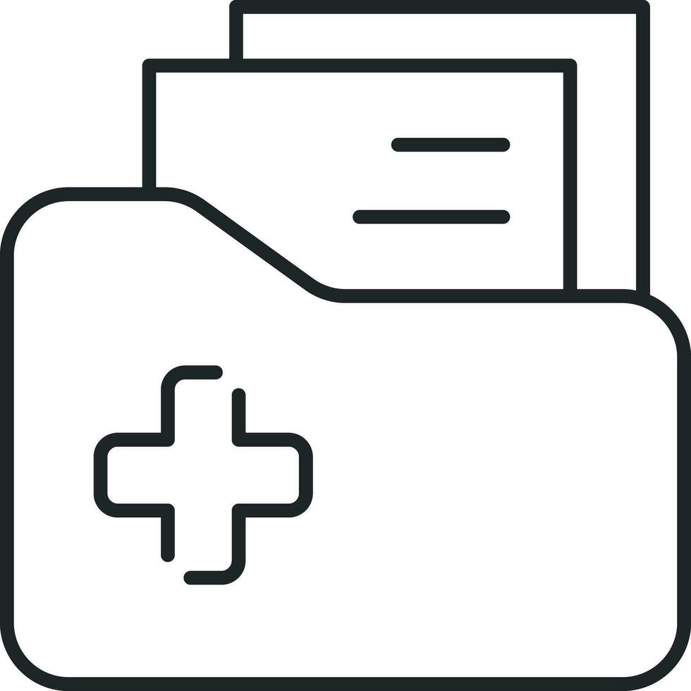 Medical folder line icon vector