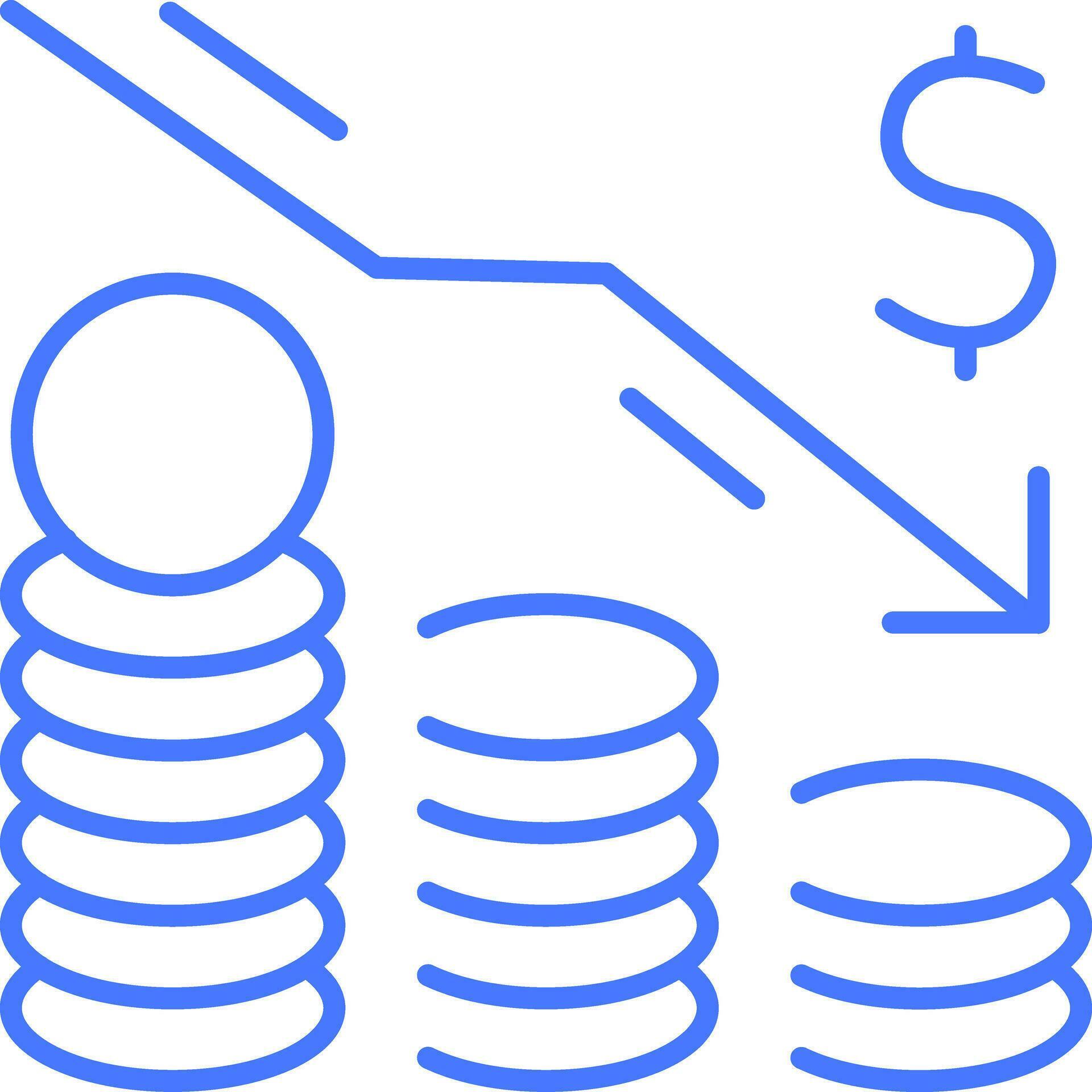 Decrease money line icon 24801113 Vector Art at Vecteezy