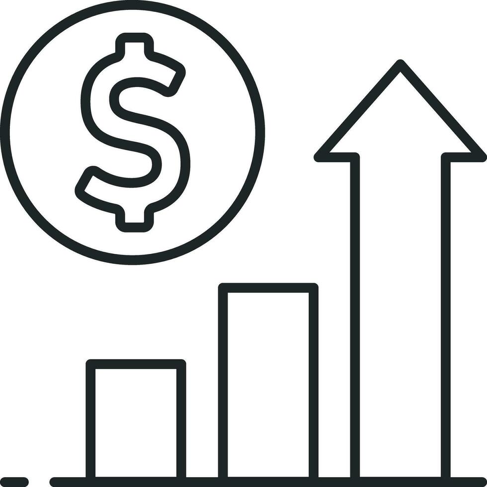 Financial profit line icon vector