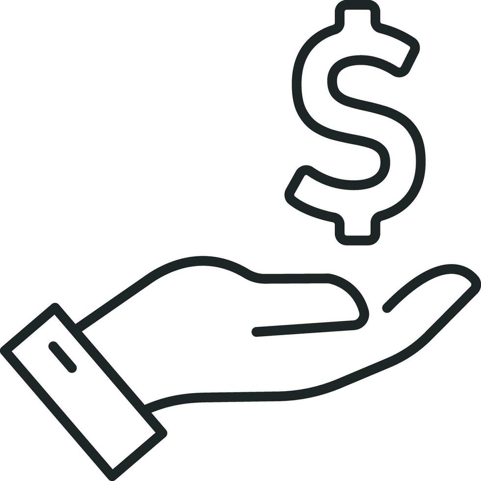 Hand receive money vector