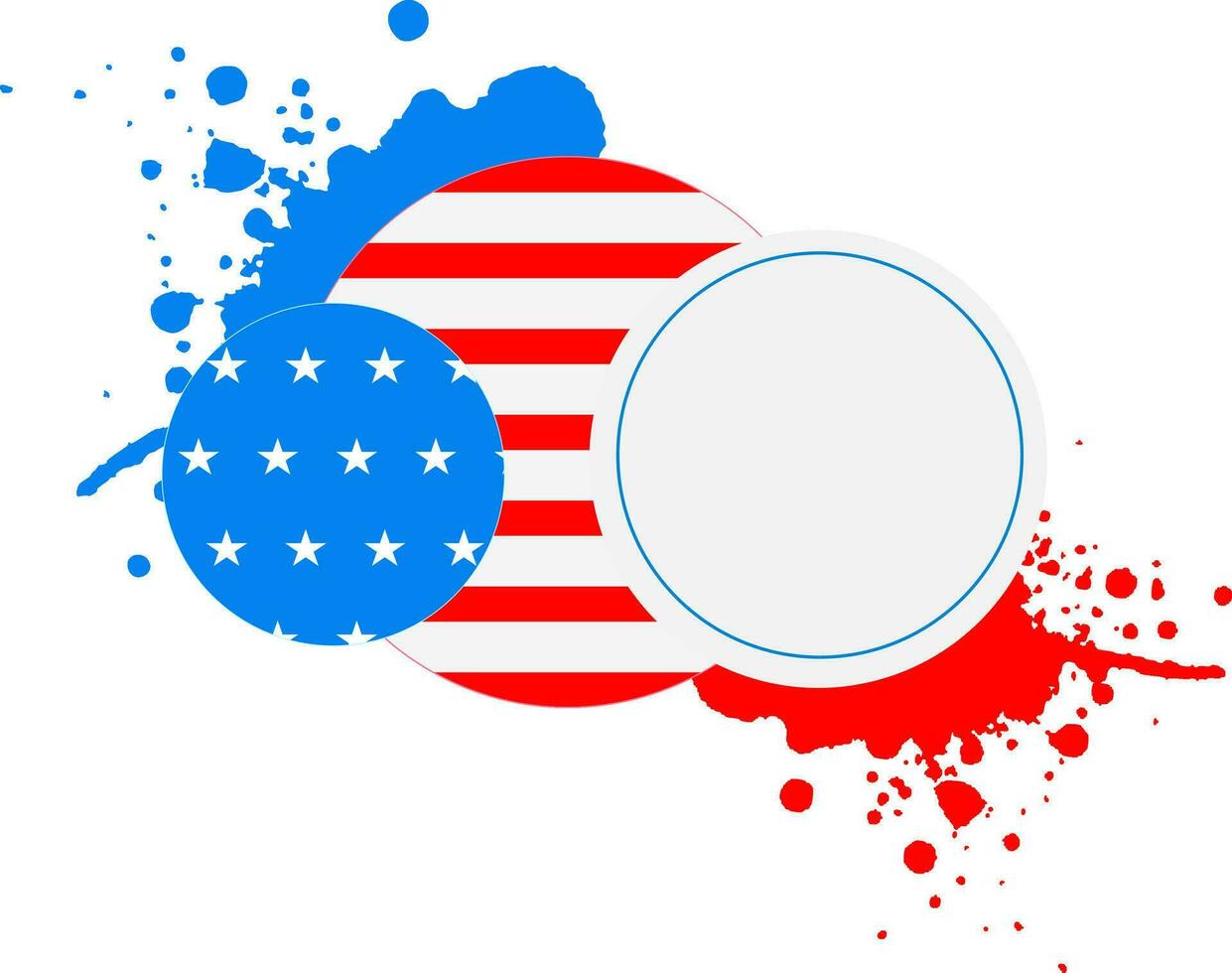 American Flag color circles with splash. vector