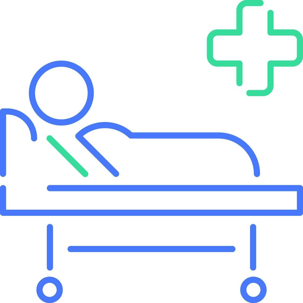 Hospital bed line icon vector