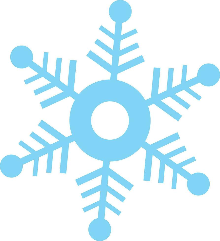 Isolated snowflake in skyblue color. vector