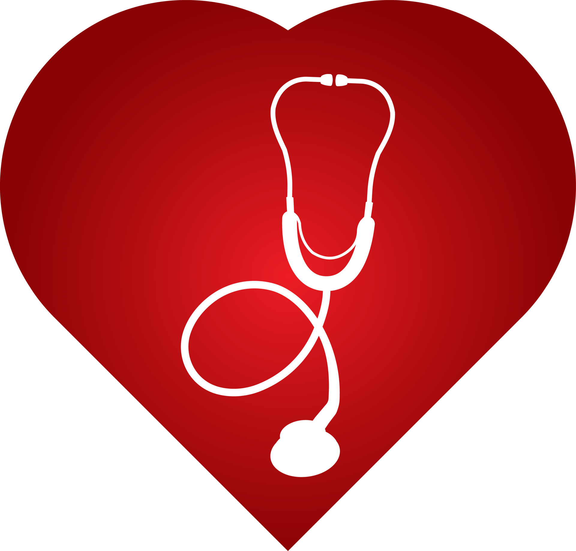 Blood drop and stethoscope icon design. The medical red icon with blood