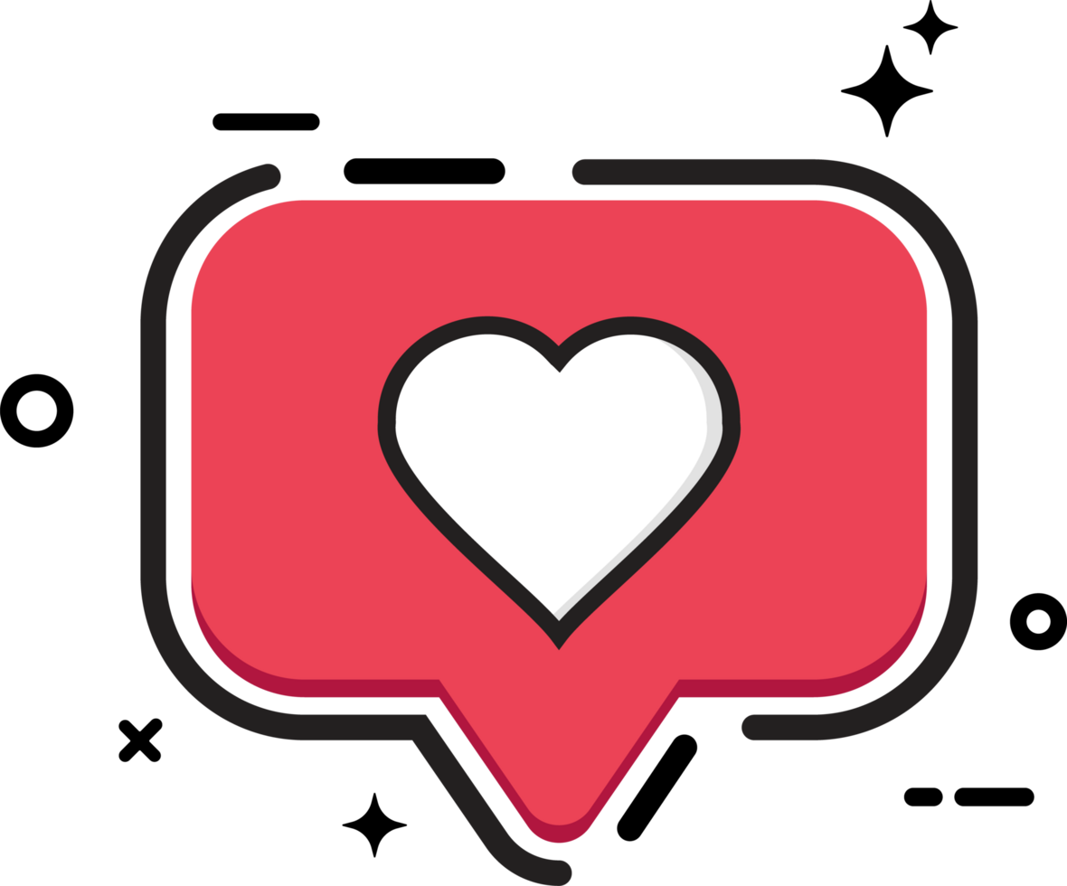 Social button with a love icon. Social media button with red color. Stylish red color flat button for social media posts. png
