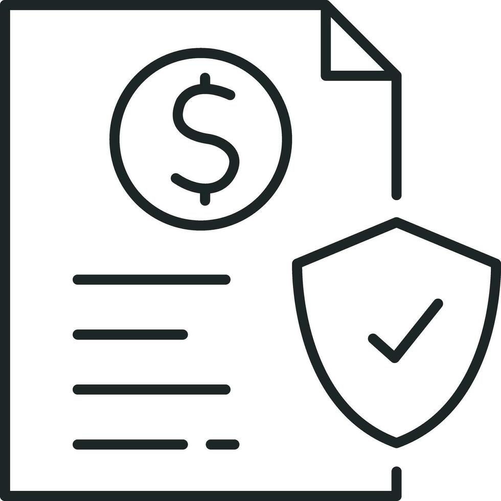 Document security line icon vector