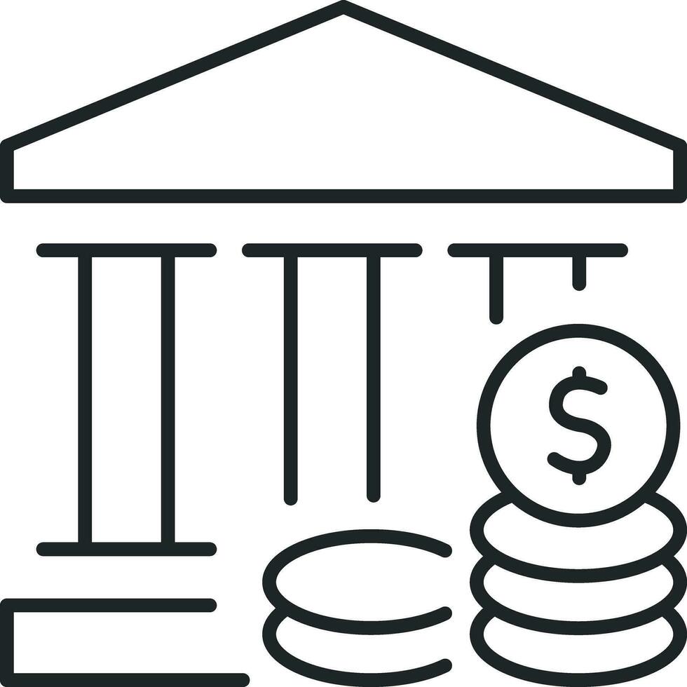 Money Bank line icon vector
