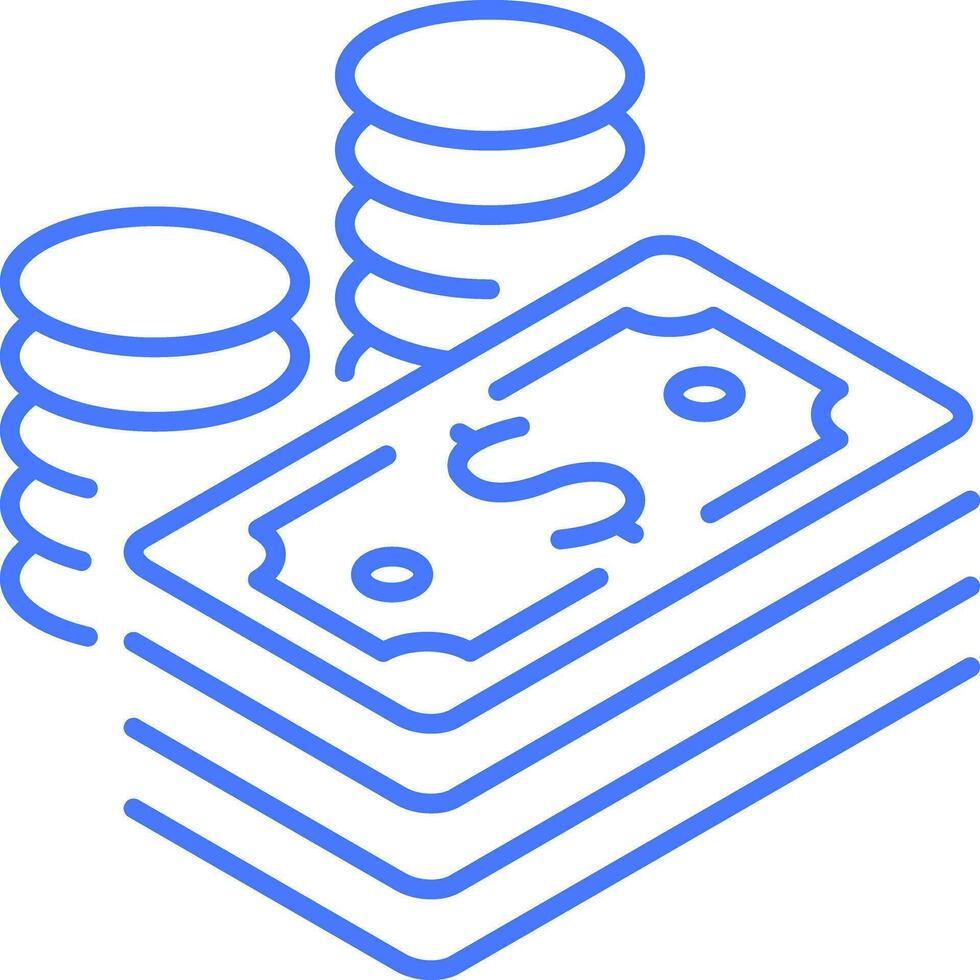 Stack money line icon vector