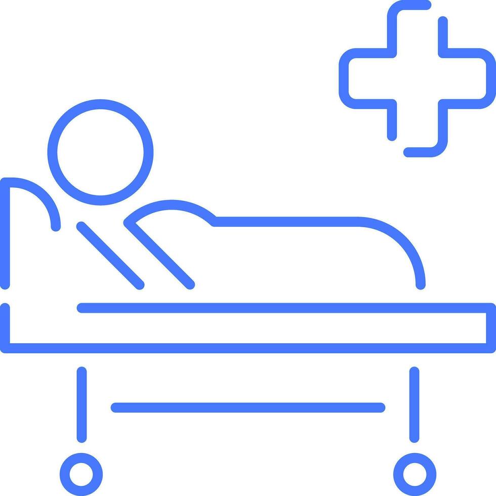 Hospital bed line icon vector