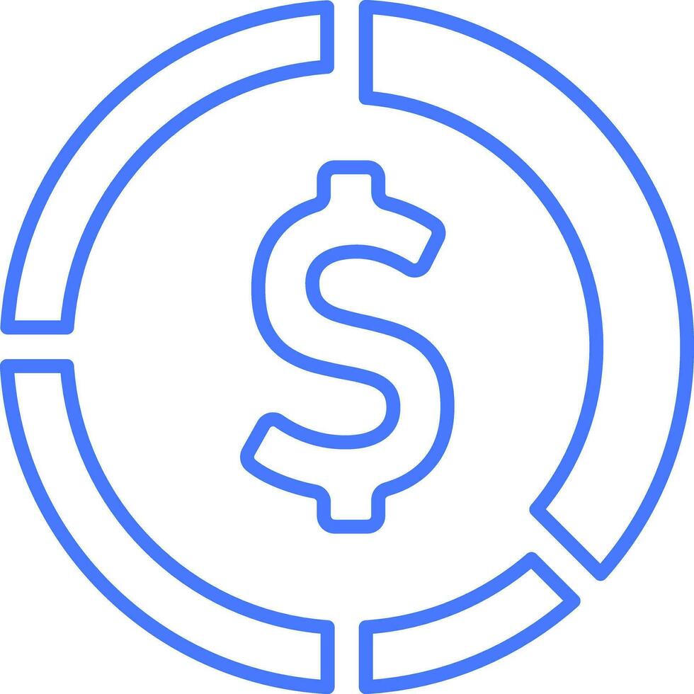Money pie chart vector
