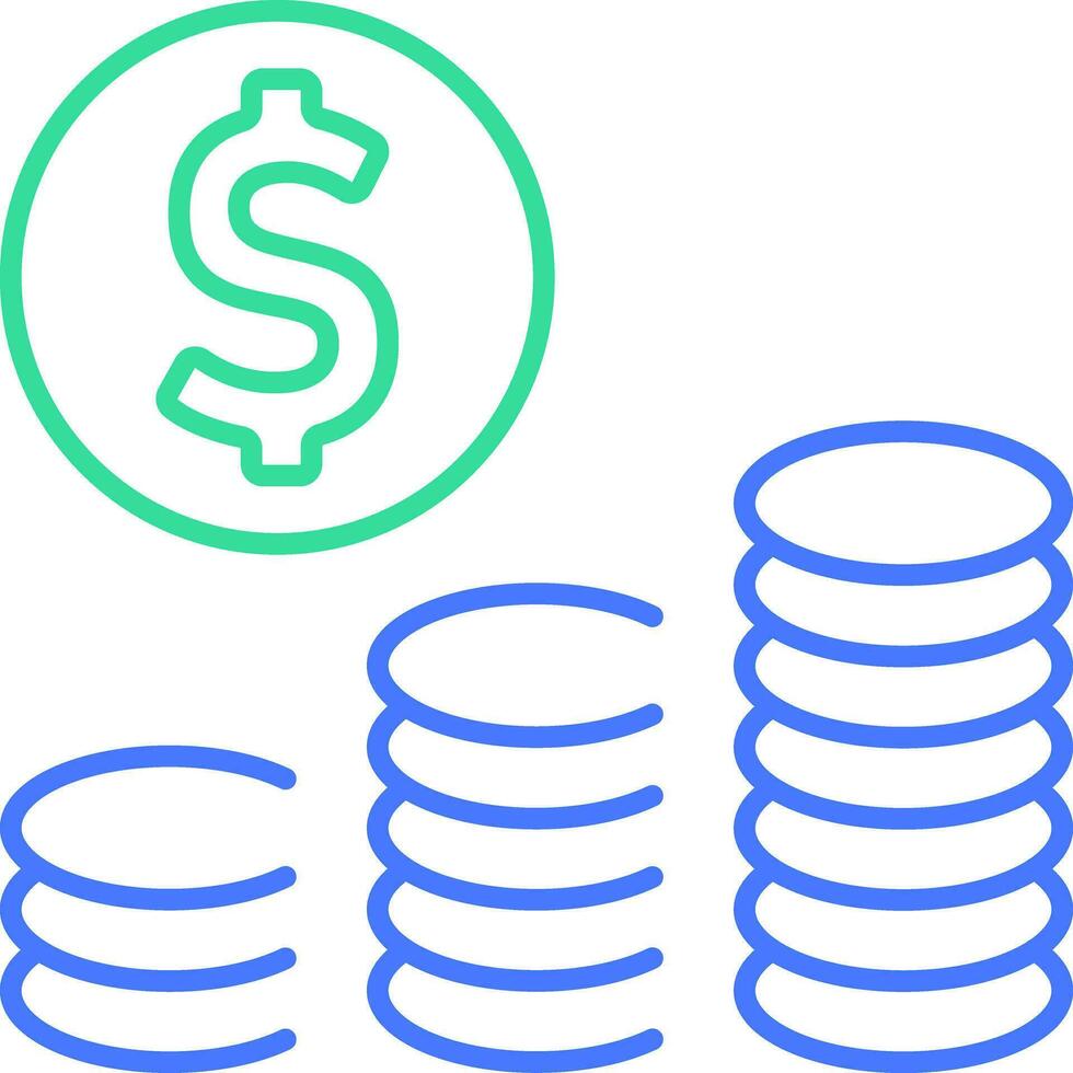 Stack coin line icon vector