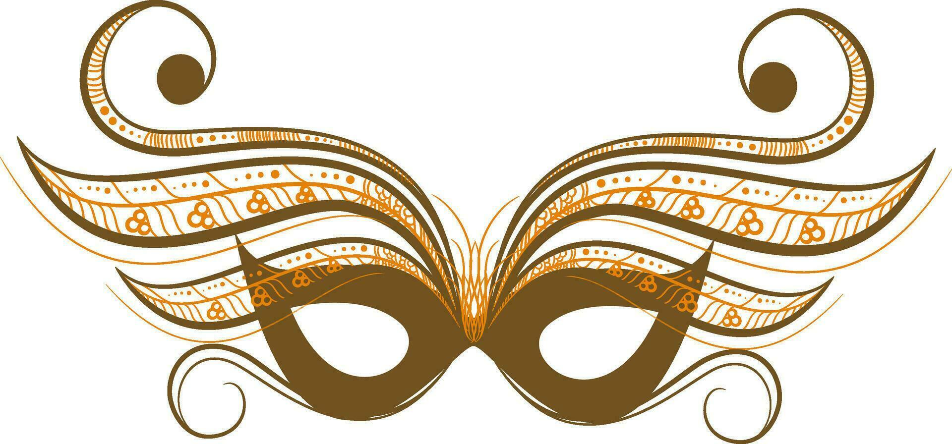 Orange and brown carnival mask design. vector