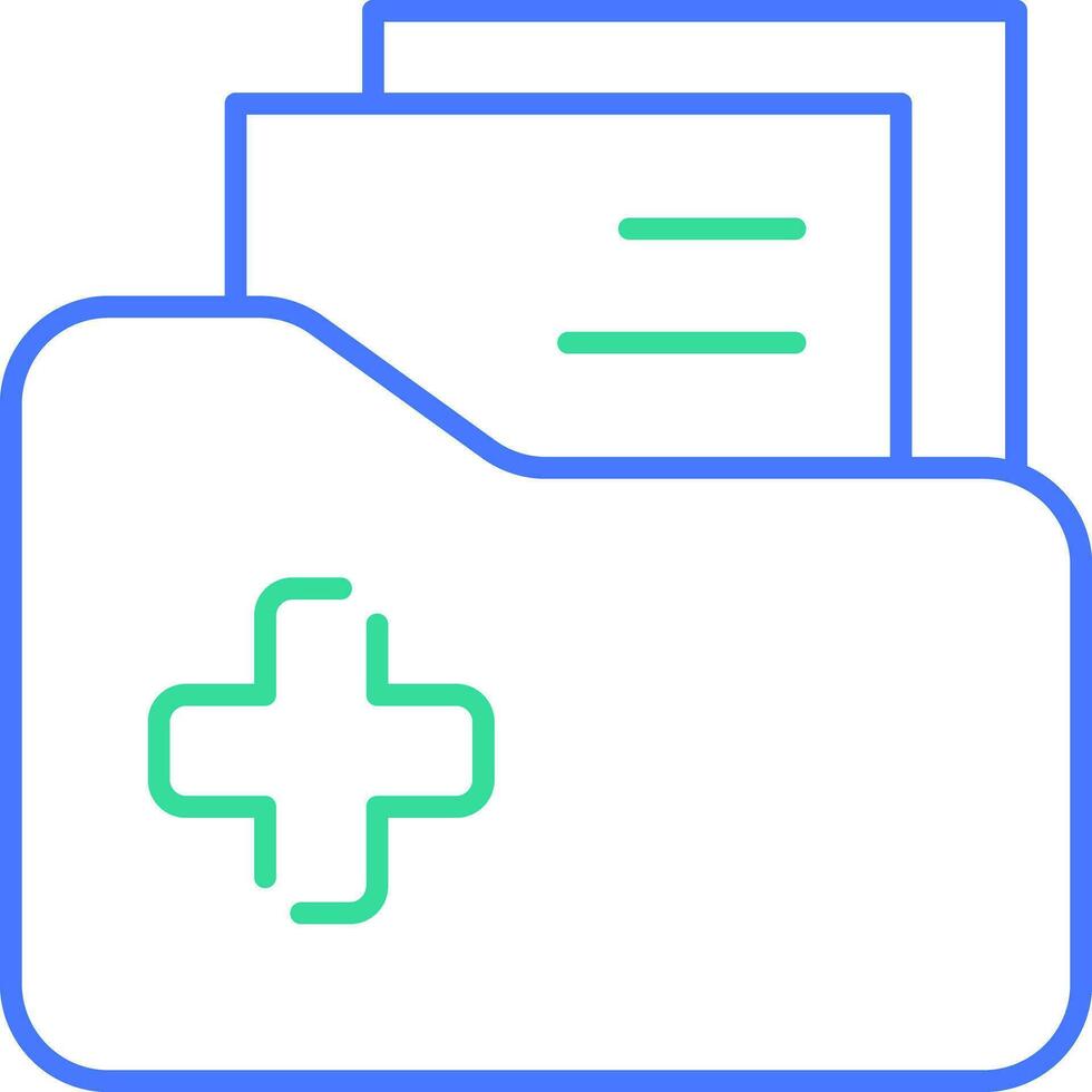 Medical folder line icon vector