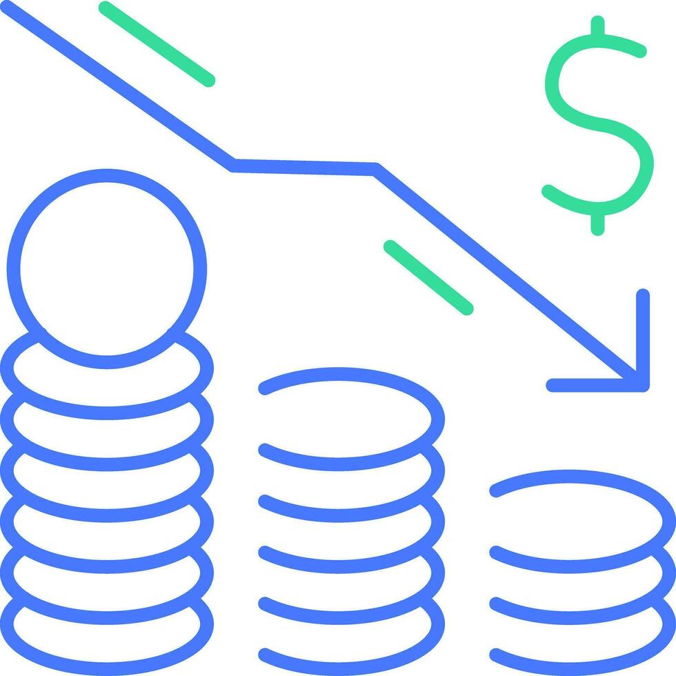 Decrease money line icon vector