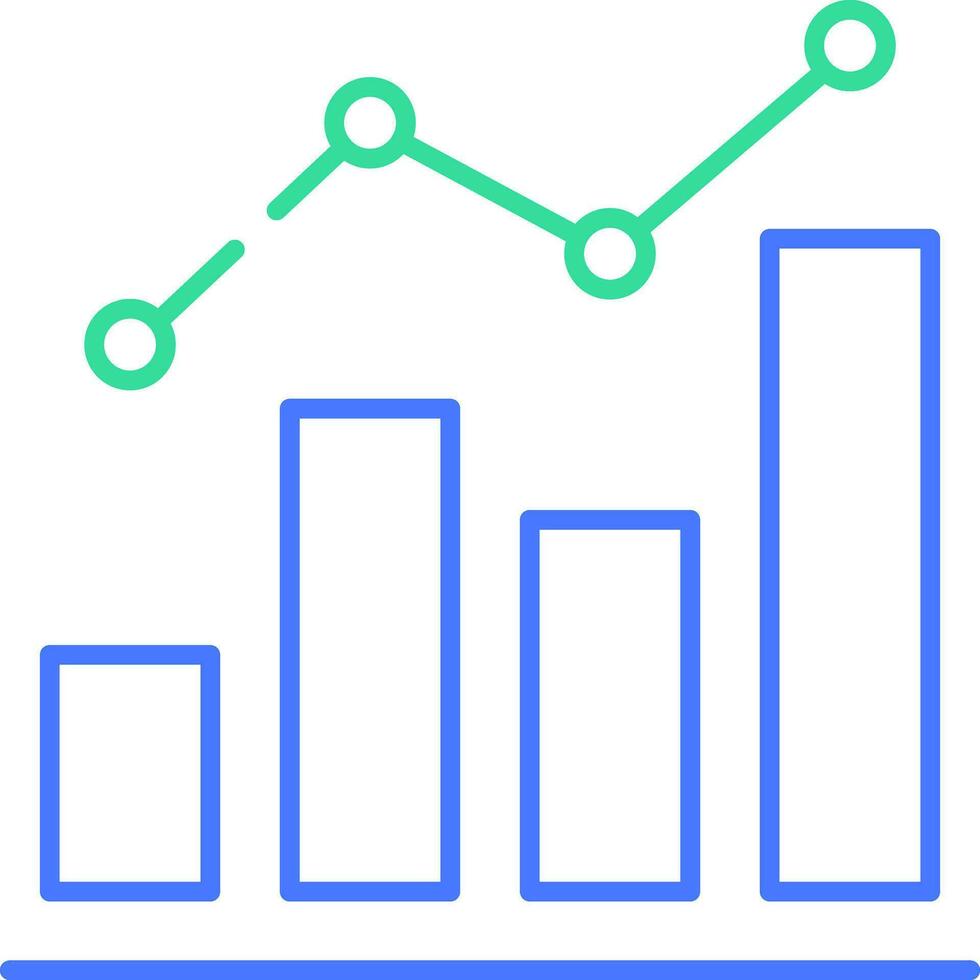 icono de línea de gráfico de crecimiento vector