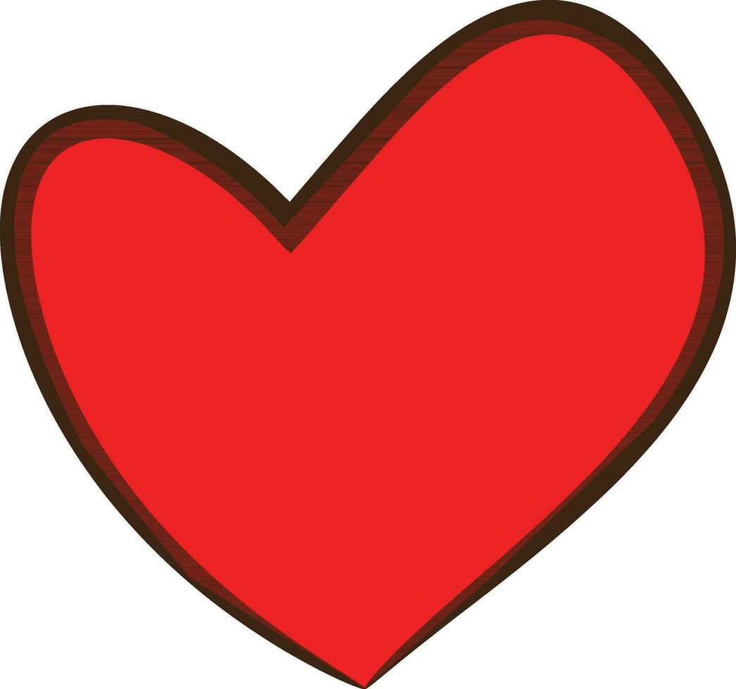 Heart in red and black color. vector