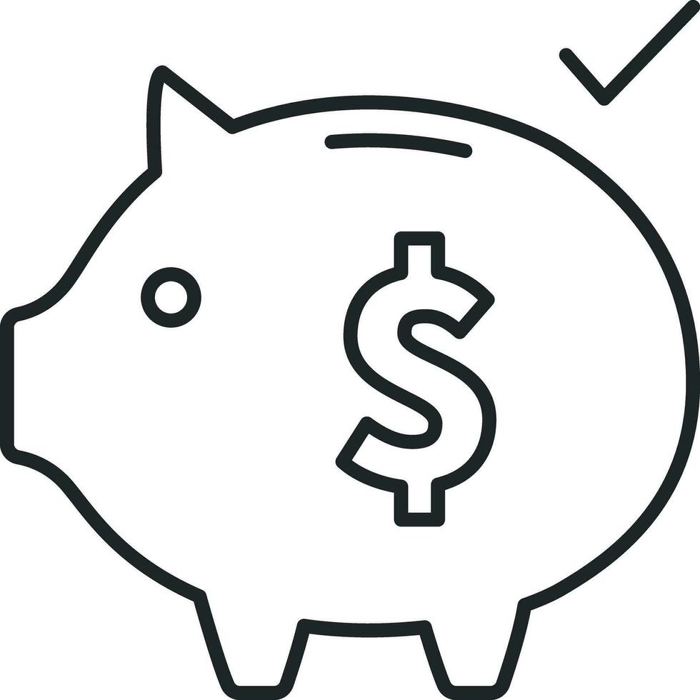 Savings line icon vector