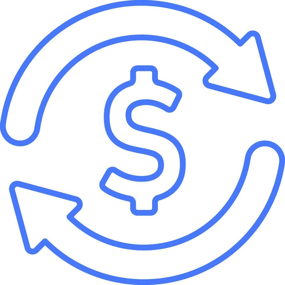 Money exchange line icon vector