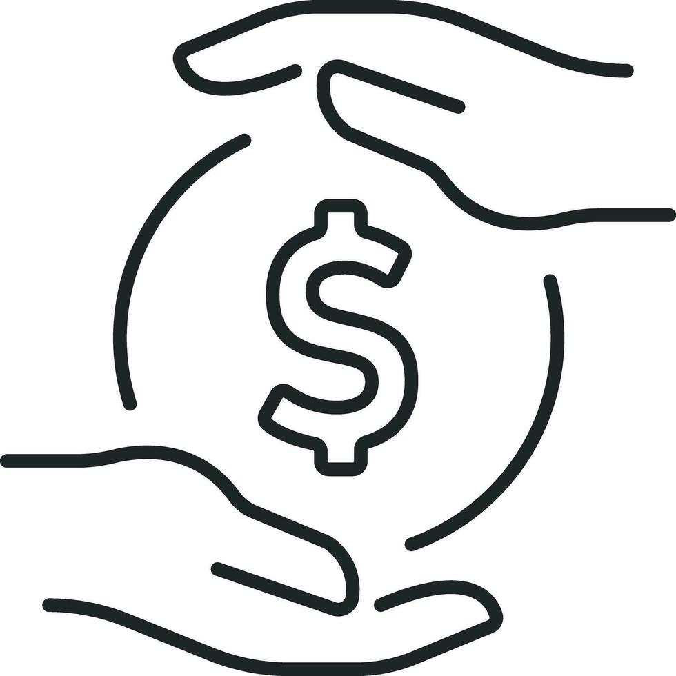 Money care line icon vector