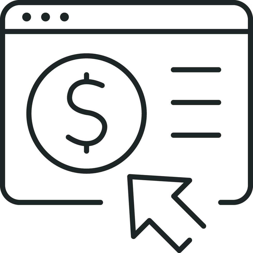 Online banking line icon vector