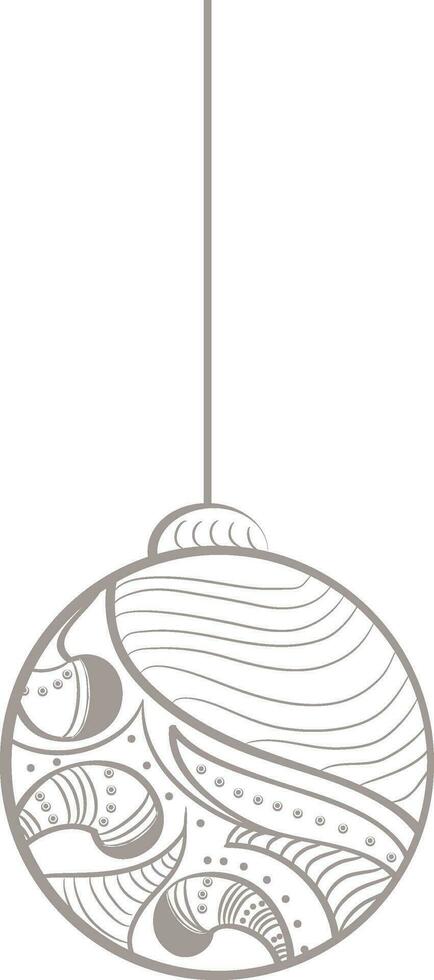 Hand drawn christmas ball. vector